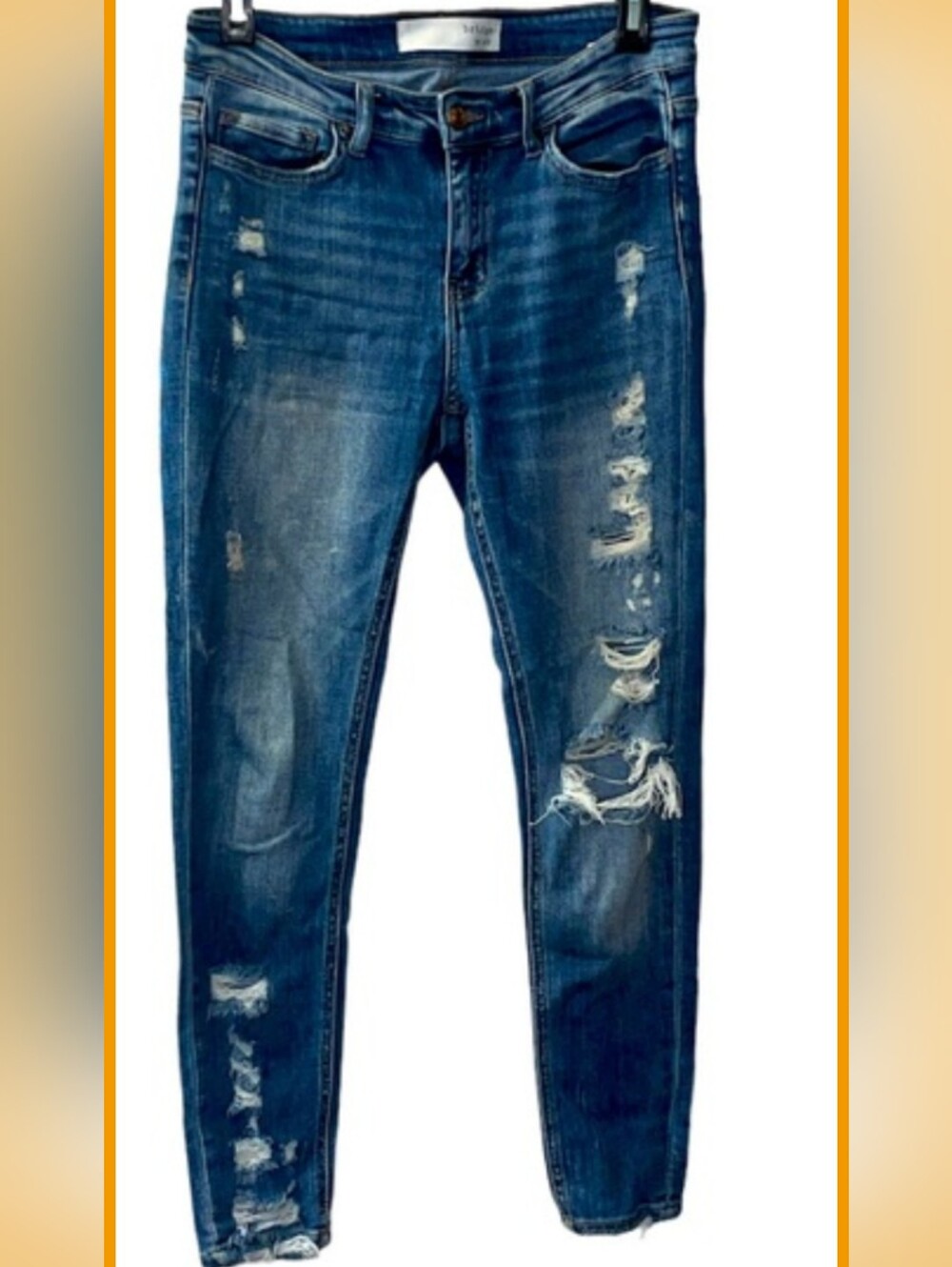 Bridge by Gly mid rise ankle skinny blue jeans denim, Sz 24